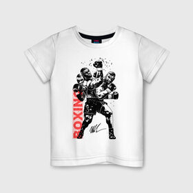 Детская футболка хлопок с принтом Майк Тайсон в Петрозаводске, 100% хлопок | круглый вырез горловины, полуприлегающий силуэт, длина до линии бедер | boxing | mike tyson |   | бокс | боксер | майк тайсон