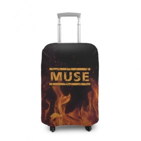 Чехол для чемодана 3D с принтом Muse в Петрозаводске, 86% полиэфир, 14% спандекс | двустороннее нанесение принта, прорези для ручек и колес | muse | доминик ховард | крис уолстенхолм | муза | мэттью беллами | рок группа