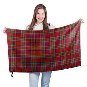 Флаг 3D с принтом Королевский Стюарт Тартан в Петрозаводске, 100% полиэстер | плотность ткани — 95 г/м2, размер — 67 х 109 см. Принт наносится с одной стороны | англия | килт | королева | королевский | лондон | стюарт | тартан | ткань | узор | шотландия | шотландка