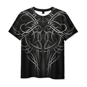 Мужская футболка 3D с принтом Tribal Pattern в Петрозаводске, 100% полиэфир | прямой крой, круглый вырез горловины, длина до линии бедер | biker | bodybuilding | cool | fitness | gothic | gym | pattern | sport | style | tattoo | tribal | тату