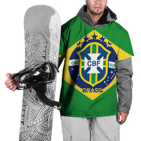 Накидка на куртку 3D с принтом Сборная Бразилии флаг в Петрозаводске, 100% полиэстер |  | brazil | бразилия