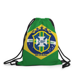 Рюкзак-мешок 3D с принтом Сборная Бразилии флаг в Петрозаводске, 100% полиэстер | плотность ткани — 200 г/м2, размер — 35 х 45 см; лямки — толстые шнурки, застежка на шнуровке, без карманов и подкладки | brazil | бразилия