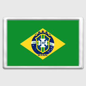 Магнит 45*70 с принтом Сборная Бразилии флаг в Петрозаводске, Пластик | Размер: 78*52 мм; Размер печати: 70*45 | brazil | бразилия