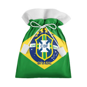 Подарочный 3D мешок с принтом Сборная Бразилии флаг в Петрозаводске, 100% полиэстер | Размер: 29*39 см | brazil | бразилия