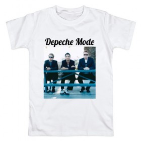 Мужская футболка хлопок с принтом Depeche mode в Петрозаводске, 100% хлопок | прямой крой, круглый вырез горловины, длина до линии бедер, слегка спущенное плечо. | depeche mode | депеш мод. | музыка