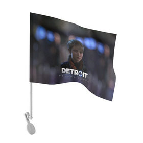 Флаг для автомобиля с принтом Detroit: Become Human - Kara в Петрозаводске, 100% полиэстер | Размер: 30*21 см | connor | cyberlife | deviant | ps4 | rk800 |  detroit: become human | детроит | детроит: стать человеком | игры | коннор | пиратs | эксклюзив