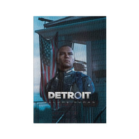 Обложка для паспорта матовая кожа с принтом Detroit: Become Human - Markus в Петрозаводске, натуральная матовая кожа | размер 19,3 х 13,7 см; прозрачные пластиковые крепления | connor | cyberlife | deviant | ps4 | rk800 |  detroit: become human | детроит | детроит: стать человеком | игры | коннор | пиратs | эксклюзив