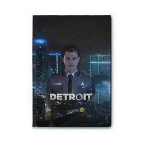 Обложка для автодокументов с принтом Detroit: Become Human - Connor в Петрозаводске, натуральная кожа |  размер 19,9*13 см; внутри 4 больших “конверта” для документов и один маленький отдел — туда идеально встанут права | 