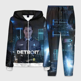 Мужской костюм 3D с принтом Detroit Become Human - Connor в Петрозаводске, 100% полиэстер | Манжеты и пояс оформлены тканевой резинкой, двухслойный капюшон со шнурком для регулировки, карманы спереди | Тематика изображения на принте: 