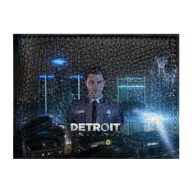 Обложка для студенческого билета с принтом Detroit: Become Human - Connor в Петрозаводске, натуральная кожа | Размер: 11*8 см; Печать на всей внешней стороне | Тематика изображения на принте: 