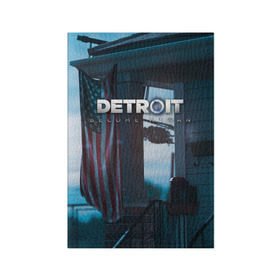 Обложка для паспорта матовая кожа с принтом Detroit: Become Human city в Петрозаводске, натуральная матовая кожа | размер 19,3 х 13,7 см; прозрачные пластиковые крепления | connor | cyberlife | deviant | ps4 | rk800 |  detroit: become human | детроит | детроит: стать человеком | игры | коннор | пиратs | эксклюзив