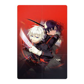 Магнитный плакат 2Х3 с принтом Shinya & Guren в Петрозаводске, Полимерный материал с магнитным слоем | 6 деталей размером 9*9 см | owari no seraph | seraph of the end | последний серафим