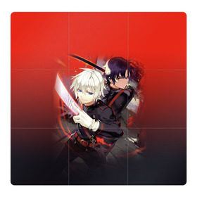 Магнитный плакат 3Х3 с принтом Shinya & Guren в Петрозаводске, Полимерный материал с магнитным слоем | 9 деталей размером 9*9 см | owari no seraph | seraph of the end | последний серафим