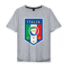 Мужская футболка хлопок Oversize с принтом Сборная Италии в Петрозаводске, 100% хлопок | свободный крой, круглый ворот, “спинка” длиннее передней части | 