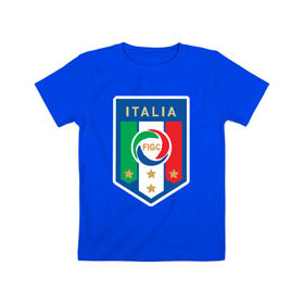 Детская футболка хлопок с принтом Сборная Италии в Петрозаводске, 100% хлопок | круглый вырез горловины, полуприлегающий силуэт, длина до линии бедер | 
