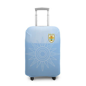 Чехол для чемодана 3D с принтом Уругвай домашняя форма в Петрозаводске, 86% полиэфир, 14% спандекс | двустороннее нанесение принта, прорези для ручек и колес | домашняя форма | уругвай | уругвай домашняя форма