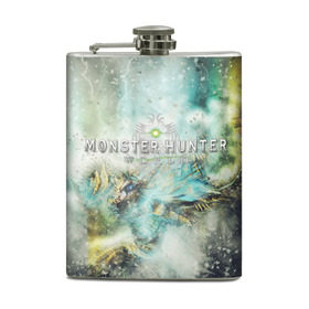 Фляга с принтом Monster Hunter: World в Петрозаводске, металлический корпус | емкость 0,22 л, размер 125 х 94 мм. Виниловая наклейка запечатывается полностью | Тематика изображения на принте: gamer | mhw | monster hunter