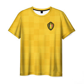 Мужская футболка 3D с принтом Сборная Бельгии Away 2018 в Петрозаводске, 100% полиэфир | прямой крой, круглый вырез горловины, длина до линии бедер | 