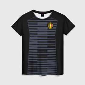 Женская футболка 3D с принтом Сборная Бельгии Goalkeeper 2018 в Петрозаводске, 100% полиэфир ( синтетическое хлопкоподобное полотно) | прямой крой, круглый вырез горловины, длина до линии бедер | 