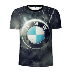 Мужская футболка 3D спортивная с принтом Логотип BMW в Петрозаводске, 100% полиэстер с улучшенными характеристиками | приталенный силуэт, круглая горловина, широкие плечи, сужается к линии бедра | logo bmw | бмв | логотип bmw | логотип бмв