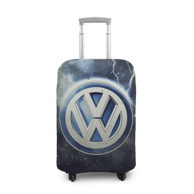 Чехол для чемодана 3D с принтом Логотип Wolksvagen в Петрозаводске, 86% полиэфир, 14% спандекс | двустороннее нанесение принта, прорези для ручек и колес | wolksvagen | wv | лого | логотип | фольцваген