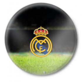 Значок с принтом REAL MADRID в Петрозаводске,  металл | круглая форма, металлическая застежка в виде булавки | Тематика изображения на принте: football | soccer | реал мадрид
