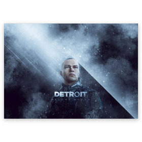 Поздравительная открытка с принтом Detroit become human в Петрозаводске, 100% бумага | плотность бумаги 280 г/м2, матовая, на обратной стороне линовка и место для марки
 | dbh | detroit | gamer