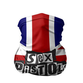 Бандана-труба 3D с принтом Sex Pistols в Петрозаводске, 100% полиэстер, ткань с особыми свойствами — Activecool | плотность 150‒180 г/м2; хорошо тянется, но сохраняет форму | Тематика изображения на принте: англия | британия | панк | флаг