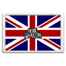 Магнит 45*70 с принтом Sex Pistols в Петрозаводске, Пластик | Размер: 78*52 мм; Размер печати: 70*45 | Тематика изображения на принте: англия | британия | панк | флаг