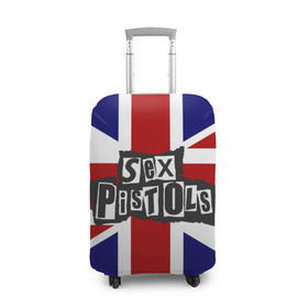 Чехол для чемодана 3D с принтом Sex Pistols в Петрозаводске, 86% полиэфир, 14% спандекс | двустороннее нанесение принта, прорези для ручек и колес | англия | британия | панк | флаг