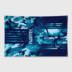 Флаг-баннер с принтом FIGHTER в Петрозаводске, 100% полиэстер | размер 67 х 109 см, плотность ткани — 95 г/м2; по краям флага есть четыре люверса для крепления | fighter | боец | спортсмен