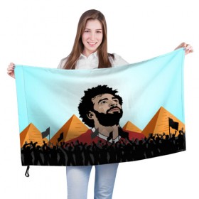 Флаг 3D с принтом Salah Egypt в Петрозаводске, 100% полиэстер | плотность ткани — 95 г/м2, размер — 67 х 109 см. Принт наносится с одной стороны | liverpool | mohamed | mohammed | salah | ливерпуль | мохамед | мохаммед | салах