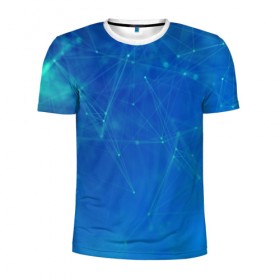 Мужская футболка 3D спортивная с принтом Sky abstraction в Петрозаводске, 100% полиэстер с улучшенными характеристиками | приталенный силуэт, круглая горловина, широкие плечи, сужается к линии бедра | Тематика изображения на принте: 