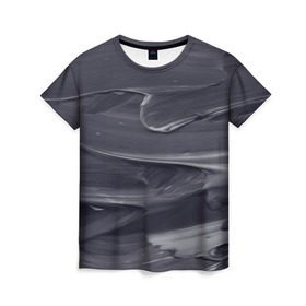 Женская футболка 3D с принтом Серый градиент в Петрозаводске, 100% полиэфир ( синтетическое хлопкоподобное полотно) | прямой крой, круглый вырез горловины, длина до линии бедер | 