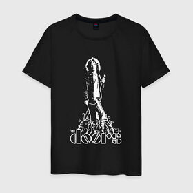 Мужская футболка хлопок с принтом The Doors в Петрозаводске, 100% хлопок | прямой крой, круглый вырез горловины, длина до линии бедер, слегка спущенное плечо. | jim morrison | группа | двери | джим моррисон | дорз | дорс | зе дорс