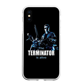 Чехол для iPhone XS Max матовый с принтом Terminator alive в Петрозаводске, Силикон | Область печати: задняя сторона чехла, без боковых панелей | Тематика изображения на принте: arnold schwarzenegger | арнольд шварценеггер | киборг | кино | терминатор