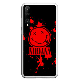 Чехол для Honor P30 с принтом Nirvana в Петрозаводске, Силикон | Область печати: задняя сторона чехла, без боковых панелей | cobain | kurt | nevermino | nirvana | альтернативный | гранж | грол | группа | дональд | кобейн | курт | музыка | надпись | нервана | нирвана | новоселич | певец | рок | смайл | смайлик | солист