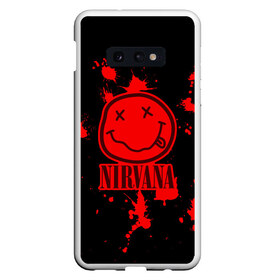 Чехол для Samsung S10E с принтом Nirvana в Петрозаводске, Силикон | Область печати: задняя сторона чехла, без боковых панелей | Тематика изображения на принте: cobain | kurt | nevermino | nirvana | альтернативный | гранж | грол | группа | дональд | кобейн | курт | музыка | надпись | нервана | нирвана | новоселич | певец | рок | смайл | смайлик | солист