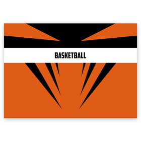 Поздравительная открытка с принтом Basketball в Петрозаводске, 100% бумага | плотность бумаги 280 г/м2, матовая, на обратной стороне линовка и место для марки
 | basketball | nba | sport | баскет | баскетбол | бол | борьба | игра | линии | надпись | нба | полосы | россии | россия | рф | сборная | символ | состязание | спорт | стритбол | фиба | флаг