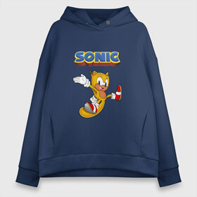 Женское худи Oversize хлопок с принтом Sonic в Петрозаводске, френч-терри — 70% хлопок, 30% полиэстер. Мягкий теплый начес внутри —100% хлопок | боковые карманы, эластичные манжеты и нижняя кромка, капюшон на магнитной кнопке | hedgehog | knuckles | sega | sonic | super | tails | ёжик | ехидна | лисенок | лисица | наклз | сега | соник | супер | суперёжик | тэилз | тэилс