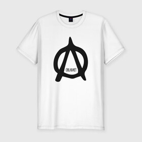 Мужская футболка премиум с принтом Obla в Петрозаводске, 92% хлопок, 8% лайкра | приталенный силуэт, круглый вырез ворота, длина до линии бедра, короткий рукав | Тематика изображения на принте: назар вотяков | обладает | русский рэп