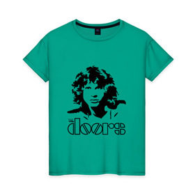 Женская футболка хлопок с принтом The Doors в Петрозаводске, 100% хлопок | прямой крой, круглый вырез горловины, длина до линии бедер, слегка спущенное плечо | jim morrison | группа | двери | джим моррисон | дорз | дорс | зе дорс