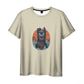Мужская футболка 3D с принтом Остров собак Шеф в Петрозаводске, 100% полиэфир | прямой крой, круглый вырез горловины, длина до линии бедер | 