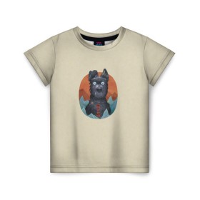 Детская футболка 3D с принтом Остров собак Шеф в Петрозаводске, 100% гипоаллергенный полиэфир | прямой крой, круглый вырез горловины, длина до линии бедер, чуть спущенное плечо, ткань немного тянется | 