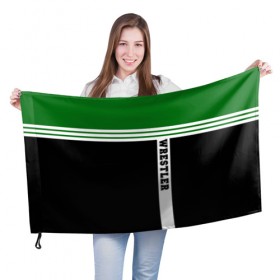 Флаг 3D с принтом Wrestler в Петрозаводске, 100% полиэстер | плотность ткани — 95 г/м2, размер — 67 х 109 см. Принт наносится с одной стороны | 