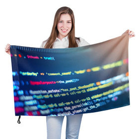 Флаг 3D с принтом Программирование в Петрозаводске, 100% полиэстер | плотность ткани — 95 г/м2, размер — 67 х 109 см. Принт наносится с одной стороны | c++ | html | php | код | компьютеры | программист | технологии | хакер | цифры
