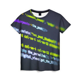 Женская футболка 3D с принтом Программирование PHP в Петрозаводске, 100% полиэфир ( синтетическое хлопкоподобное полотно) | прямой крой, круглый вырез горловины, длина до линии бедер | 