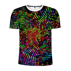 Мужская футболка 3D спортивная с принтом Disco stars в Петрозаводске, 100% полиэстер с улучшенными характеристиками | приталенный силуэт, круглая горловина, широкие плечи, сужается к линии бедра | Тематика изображения на принте: 