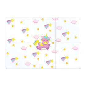 Магнитный плакат 3Х2 с принтом Розовый единорог в Петрозаводске, Полимерный материал с магнитным слоем | 6 деталей размером 9*9 см | единорог | звезда | легенда | лошадь | милые | миф | радуга | рог | символ | сказка | существо | яркие