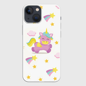 Чехол для iPhone 13 mini с принтом Розовый единорог в Петрозаводске,  |  | единорог | звезда | легенда | лошадь | милые | миф | радуга | рог | символ | сказка | существо | яркие